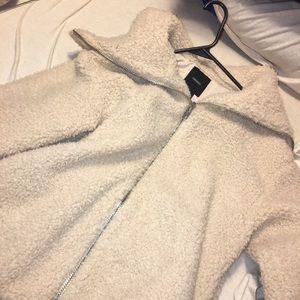 Fuzzy Teddy jacket with a hood